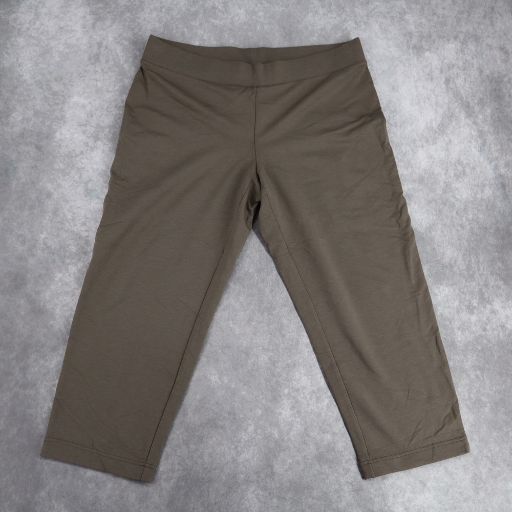 J.Jill Pure Jill Pants Slim Leg Cropped Legging Capri Teak Med Pima Cotton Modal